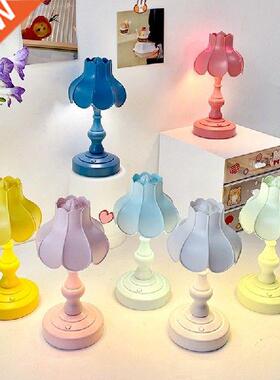 Night Light Three-speed Retro Lotus Leaf Lampshade Lamp