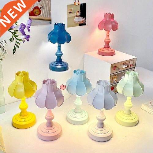 Night Light Three-speed Retro Lotus Leaf Lampshade Lamp