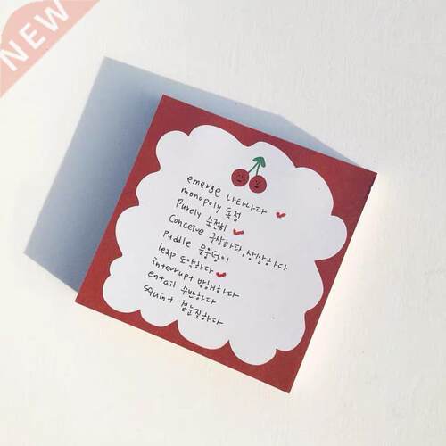 50 Sheets Ins Hot Cute Cherry Memo Pad To Do List Time Stick