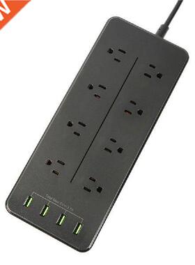 Power Strip 2500W With 8 Outlets And 4 USB Fast Charging
