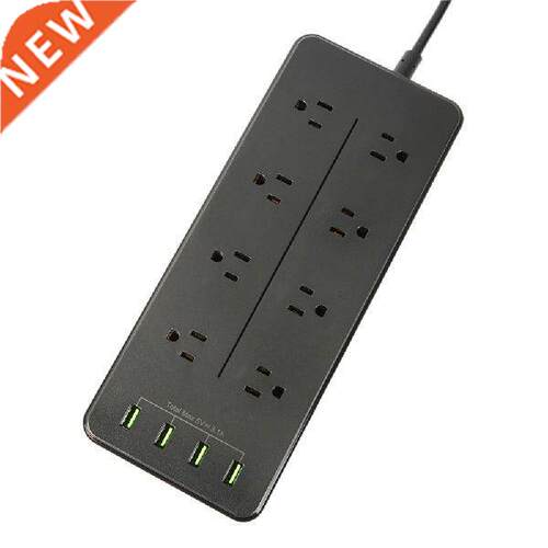 Power Strip 2500W With 8 Outlets And 4 USB Fast Charging