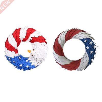 Patriotic Wreath for Door Memorial Day Festival Garland