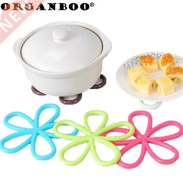 kitchen table non-slip insulation pad flower shape silicone