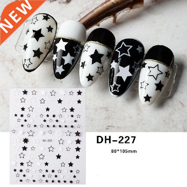 1pcs New Black White Letter 3D Nail Art Stickers Snake