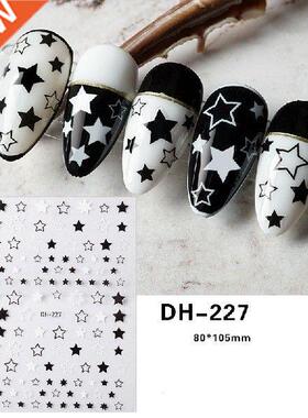 1pcs New Black White Letter 3D Nail Art Stickers Snake