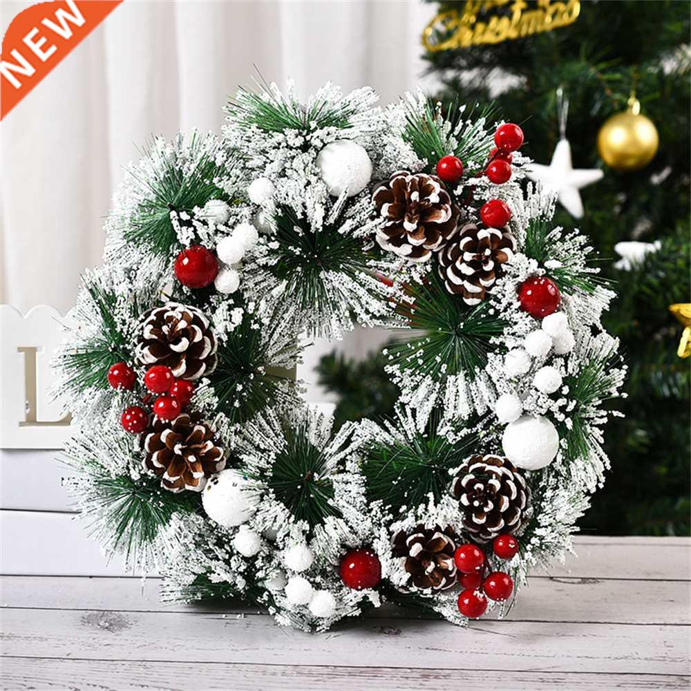 2022 Christmas Wreath for Front Door Artificial Pinecone