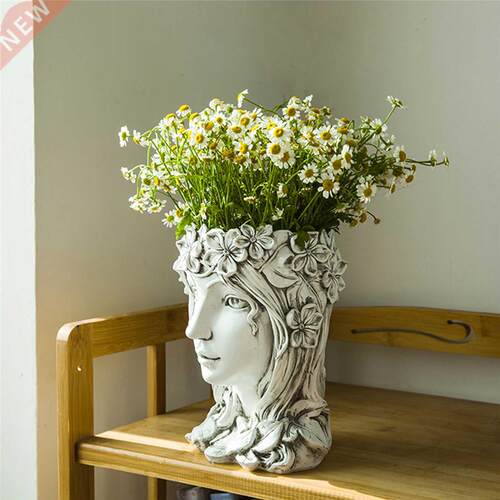 New Open-Eyes Human Face Flower Pot Resin Flower Pot Garden
