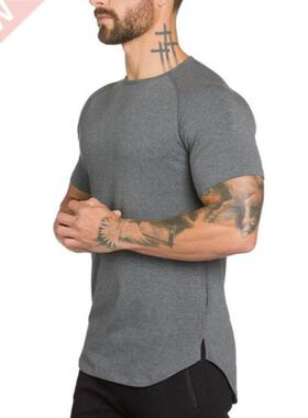 Brand gym clothing fitness t shirt men fashion extend hip ho