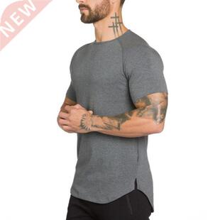 Brand gym clothing fitness t shirt men fashion extend hip ho
