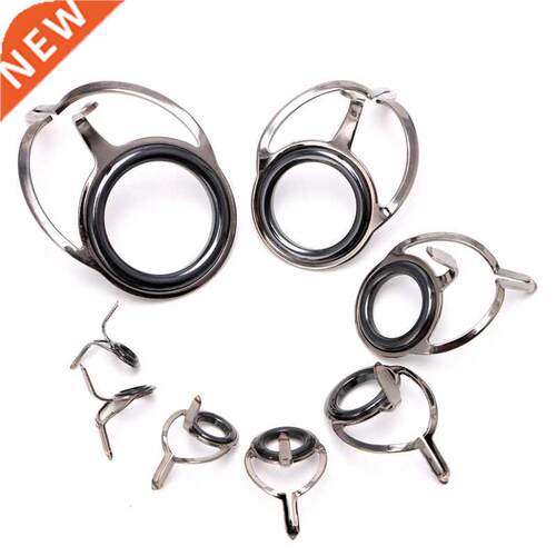 8Pcs 6# - 30# Stainless Steel Eye Rings Fishing Rod Guides T