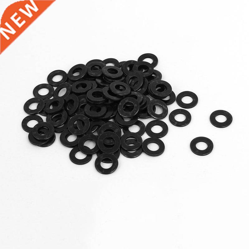 M5 x 10mm x 1mm Black Nylon Flat Washers Gaskets Spacers 100
