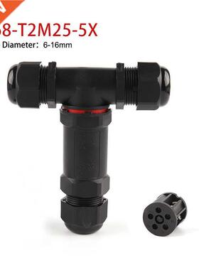 IP68 electrical cable waterproof connector T Shape 5 PinTerm