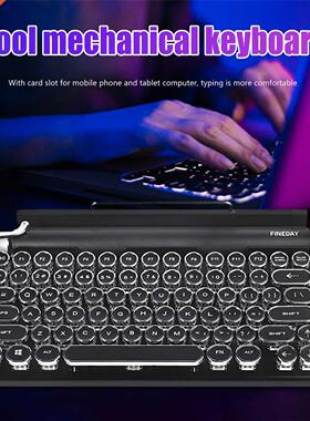 Mechanical Wireless Keyboard Dot Retro Typewriter Bluetooth