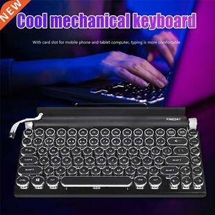 Mechanical Wireless Keyboard Dot Retro Typewriter Bluetooth