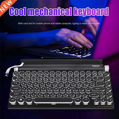 Mechanical Wireless Keyboard Dot Retro Typewriter Bluetooth