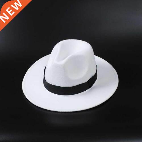 Winter Fedoras Hat Men Felt Classic Jazz Hats Floppy Women C