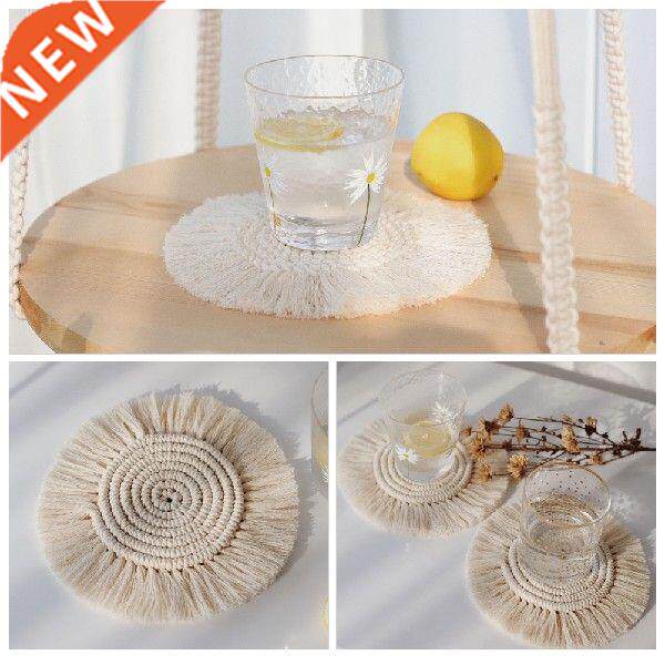 Cotton Braid Coaster Handmade Macrame Cup Cushion Bohemia