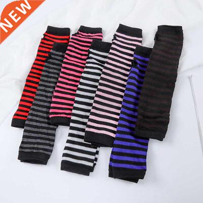 Fashion Women Lady Striped Elbow Gloves Warmer Knitted Long