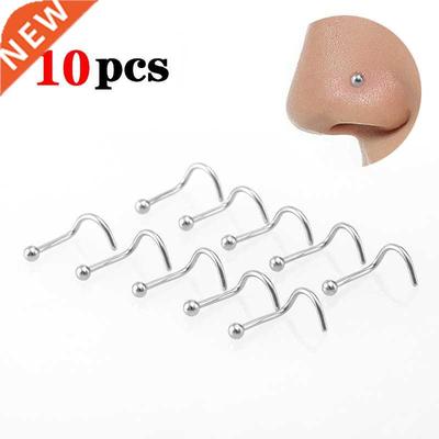 10pcs Stainless Steel Nose Stud Set Nose Piercing Set Nose R