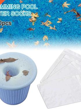 10pcs Pool Flter Storage Skmmer Sock Slag Basket Elastc