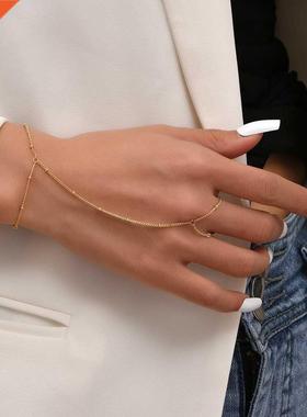 Creatve Tny Chan Bracelet Fnger Rngs For Women Gold Col