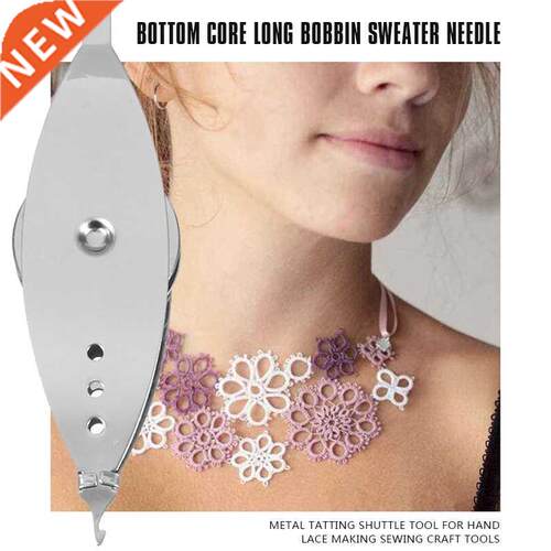 1pc Metal Tatting Shuttle Tool 适用于 Hand Lace Making Sewin