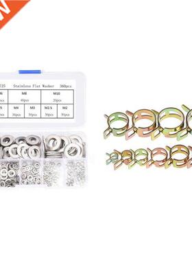 360Pcs Stainless Steel Flat Washers Sealing Ring Washers Ass