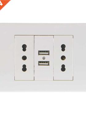 16A Wallu007FDouble Italian/Chile Plug Power Socket Adapter