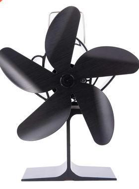 Black Fireplace 4 Blade Fans Heat Powered Circulates Stove F