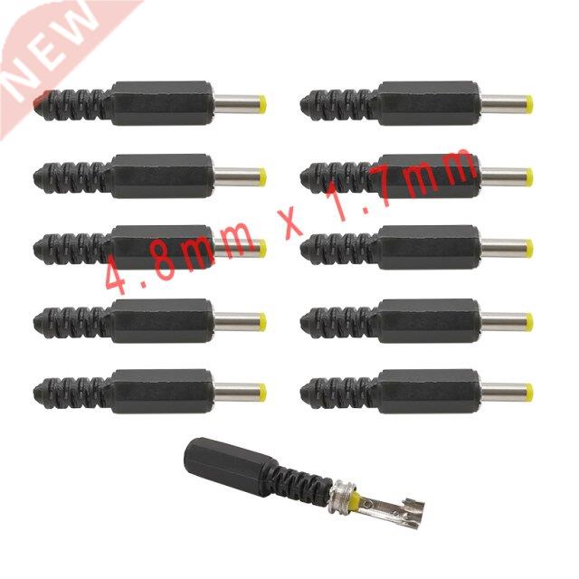 10Pcs 4.8 x 1.7mm DC Power Supply Male Plug Solder Connector