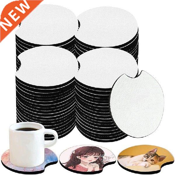 100 Pcs Of Sublimation Blank Car Coasters, Round Opening 模玩/动漫/周边/娃圈三坑/桌游 海报/色纸 原图主图