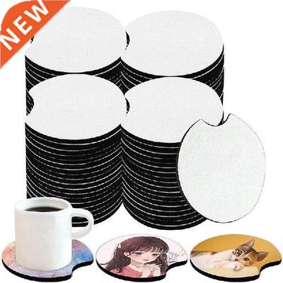 100 Pcs Of Sublimation Blank Car Coasters, Round Opening