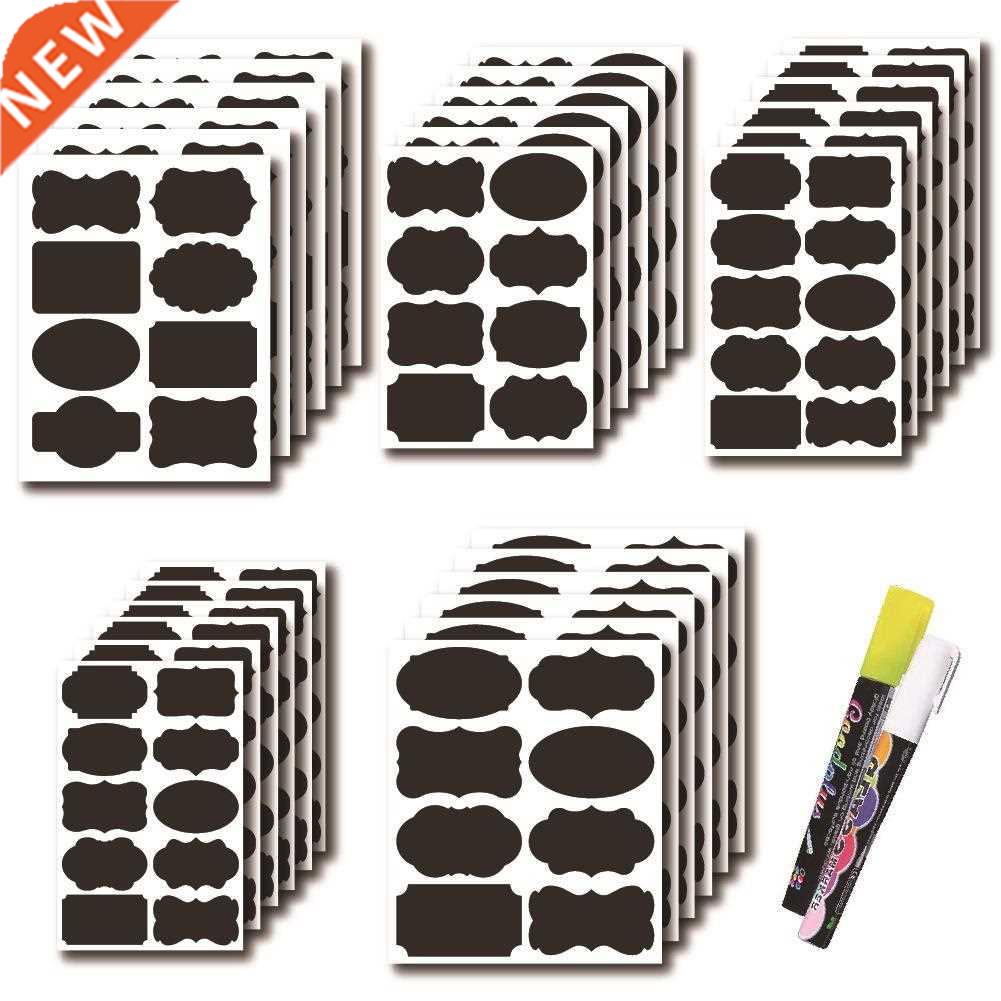 48-120pcs Waterproof Chalkboard Kitchen Spice Label Stickers