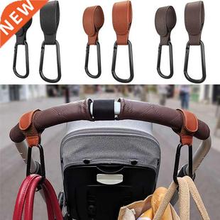 1/2pcs PU Leather Baby Bag Stroller Hook Pram Rotate 60 Deg