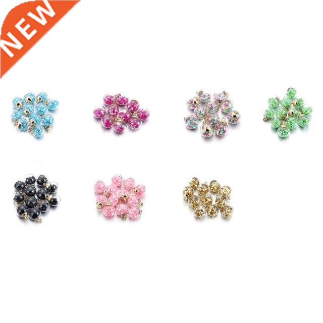 20Pcs Star Glass Ball Charm Pendant Star Glitter Sequins DIY