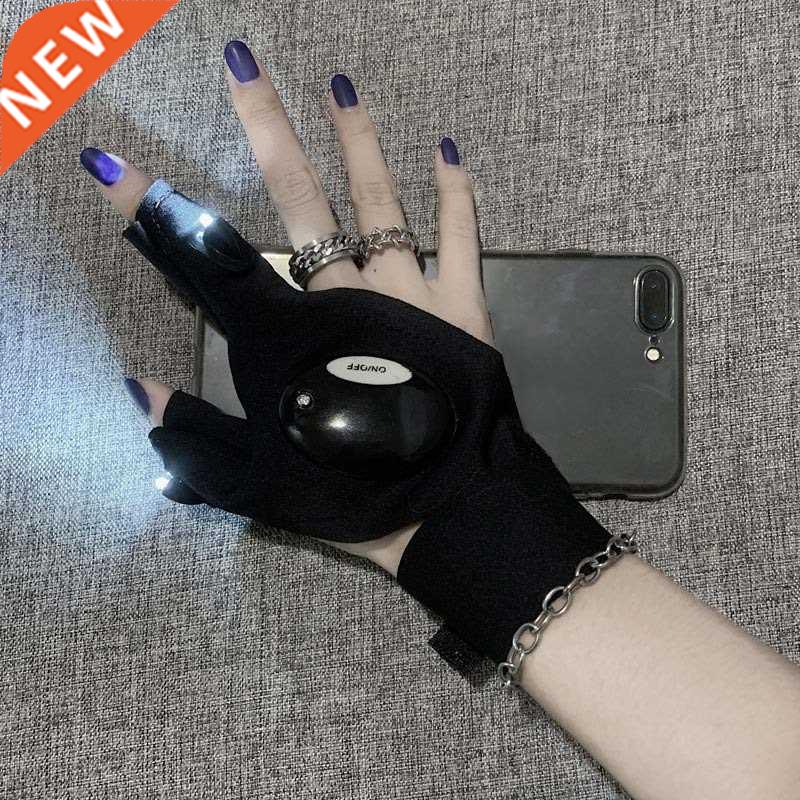 LED Half Finger Light Gloves Cool Flashlight Gloves Outdoor