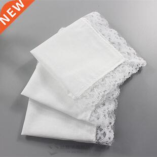 5pcs Wedding White Square Pocket Wo Lace Handkerchief Cotto
