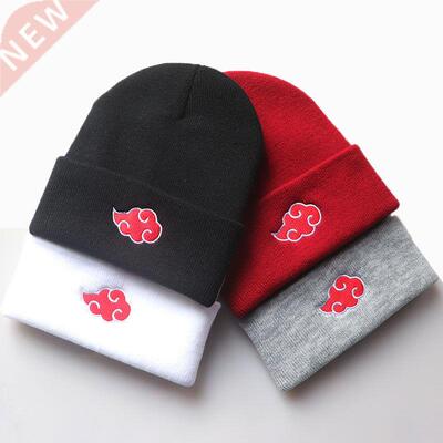New Anime Hogake Akatsuki Sasuke Knit Hat Embroidery Uchiha