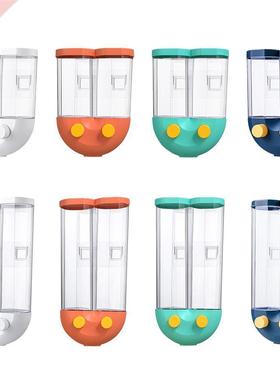 Wall Mounted Press Cereals Dispenser Grain Storage Box Dry