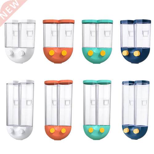 Wall Mounted Press Cereals Dispenser Grain Storage Box Dry