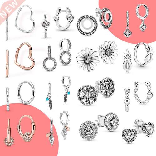 2022 New Fashion Silver Color Earring Asymmetrical Heart Hoo