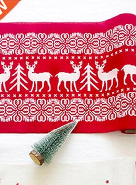 Christmas Themed Table Runner Printed Tablecloth Home Restau