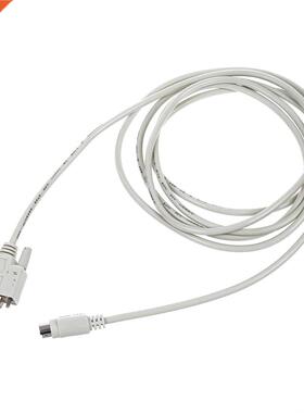 DB9P to 8P Mini Din RS232 Download Cable 8.2 Ft for PLC DVP-