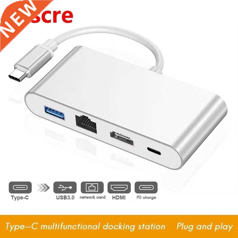 USB C Hub 4 n 1 Type-C Dockng Staton HDM-Compatble+USB3