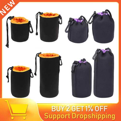 Waterproof Soft Neoprene Camera Lens Pouch Bag Dratring Pr