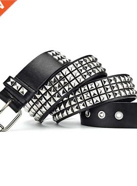 2021 new luxury square bead rivet belt metal pyramid straps