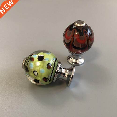 Glass Handle Multicolor Glazed Drawer Handle Cabinet Handle