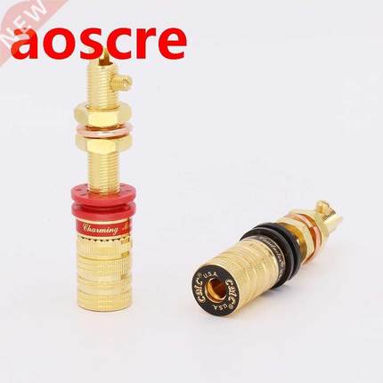 4Pcs CMC-838-L 24K gold plated long Binding posts speaker te