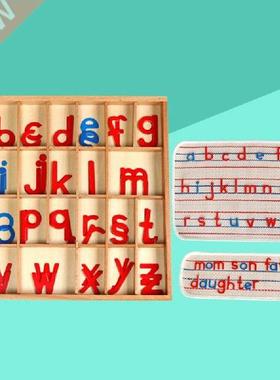 Creative children's Toy Small Letter With Wooden Box Blue