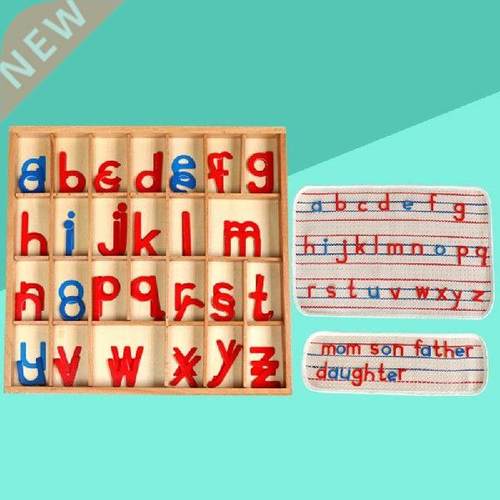 Creative children's Toy Small Letter With Wooden Box Blue